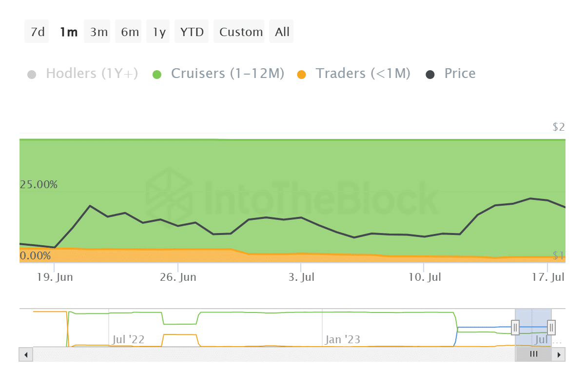 Optimism mid-term holders supply