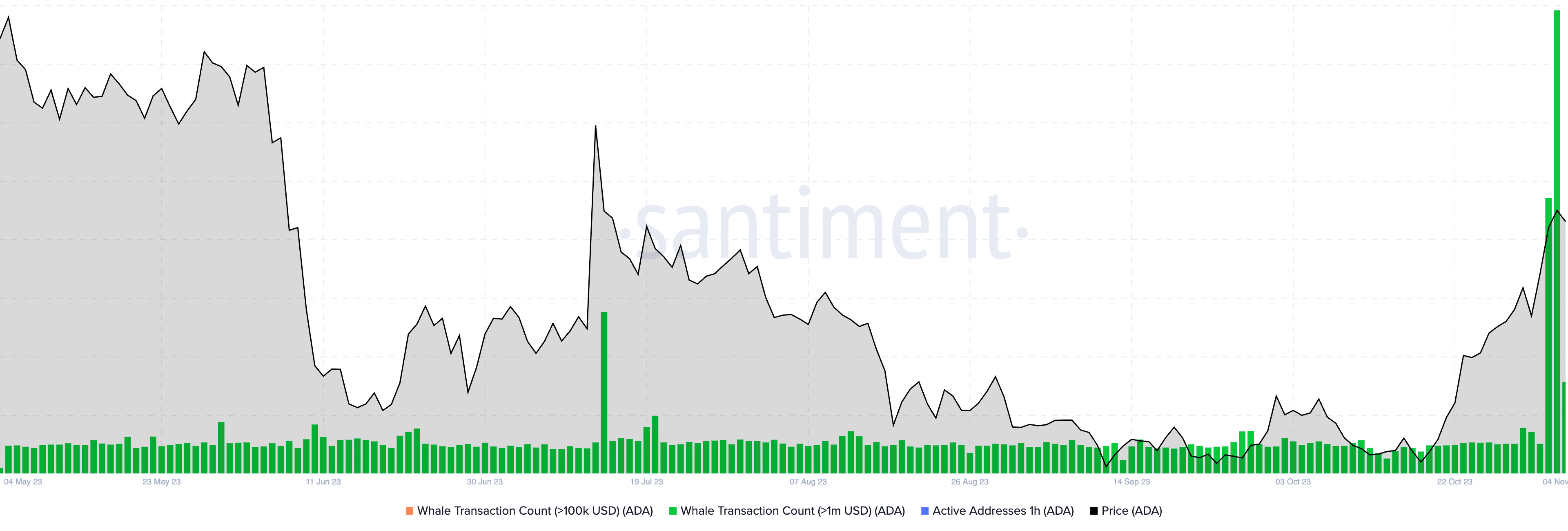 Cardano whale transaction count