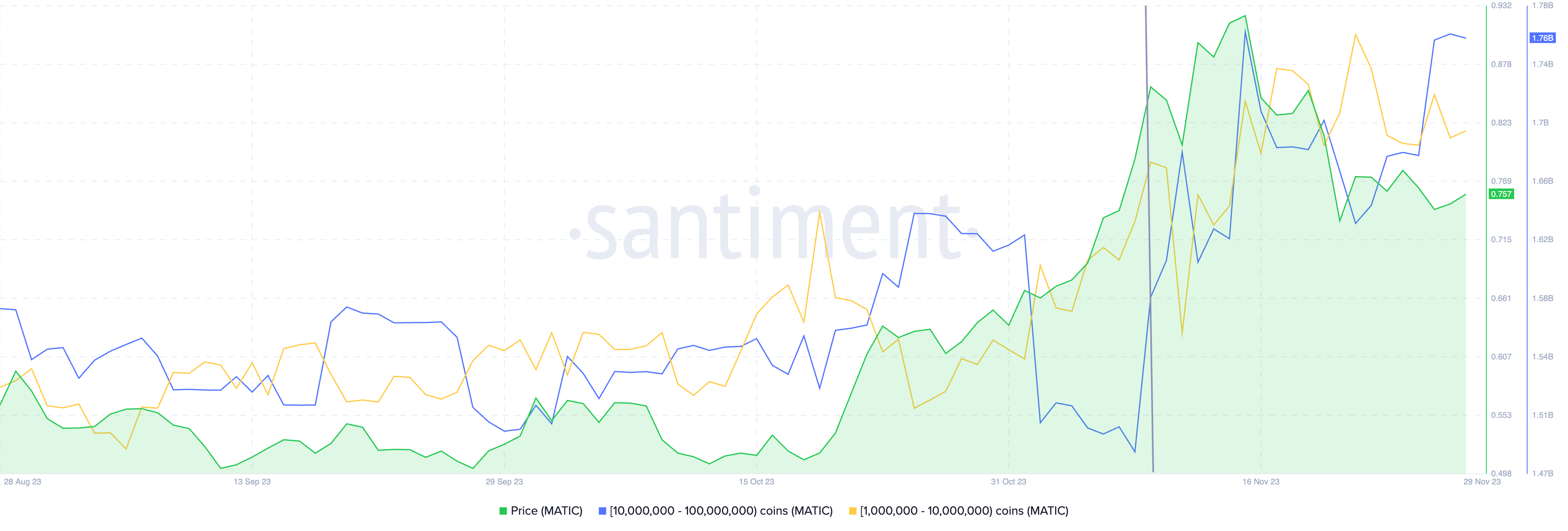 MATIC accumulation by large wallet investors